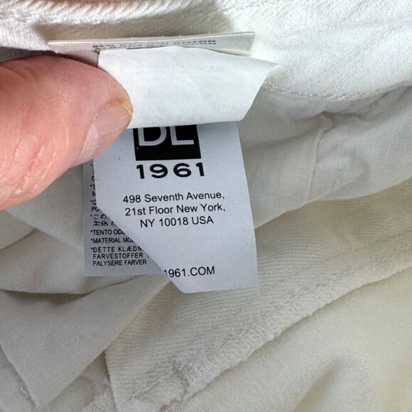 DL1961 Patti High Waist Notched Raw Hem Winter White Jeans Sz 29 - Picture 10 of 11